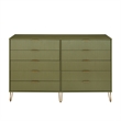 DUMBO 10-Drawer Double Tall Dresser from Engineered Wood in Olive Green