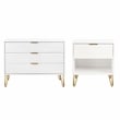 2-Piece DUMBO Standard 3-Drawer Dresser and DUMBO 1.0 Nightstand in White