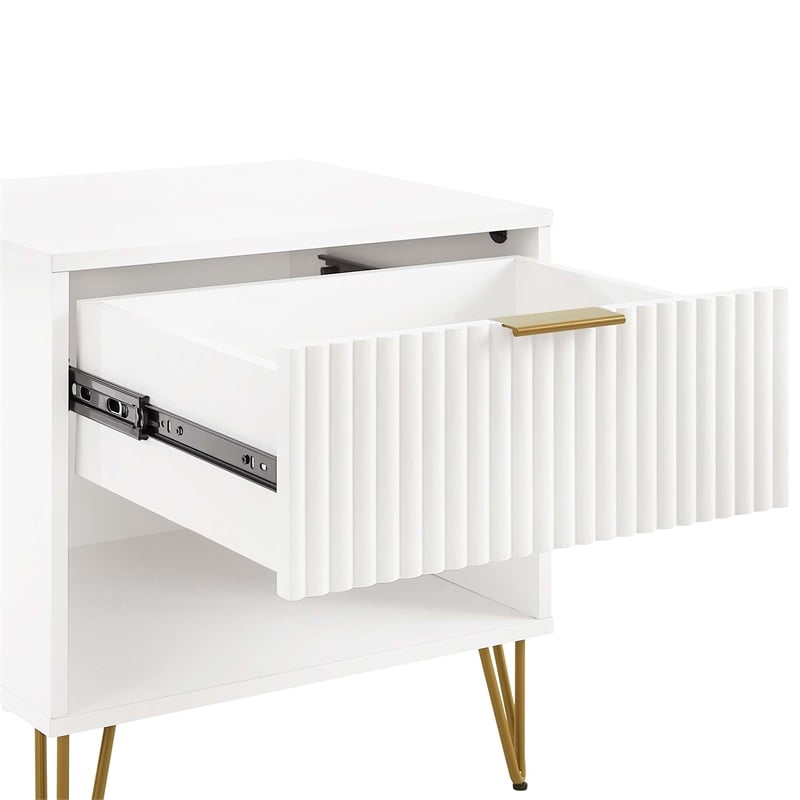 2-Piece DUMBO Standard 3-Drawer Dresser and DUMBO 1.0 Nightstand in White