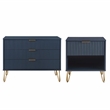 2-Piece DUMBO Standard 3-Drawer Dresser and DUMBO 1.0 Nightstand in Blue