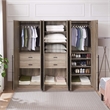 Lee 3-Piece Module Wardrobe Closet from Engineered Wood in Rustic Gray