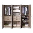 Lee 3-Piece Module Wardrobe Closet from Engineered Wood in Rustic Gray