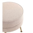 Manhattan Comfort Bailey Ottoman in Oatmeal with Solid Wood Base & Gold Feet