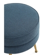 Manhattan Comfort Bailey Ottoman in Blue with Solid Wood Base & Gold Feet