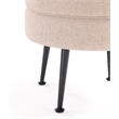 Manhattan Comfort Bailey Ottoman in Oatmeal with Solid Wood Base & Black Feet