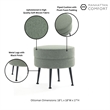 Manhattan Comfort Bailey Ottoman in Sage Green with Solid Wood Base &Black Feet