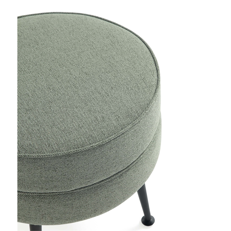 Manhattan Comfort Bailey Ottoman in Sage Green with Solid Wood Base &Black Feet