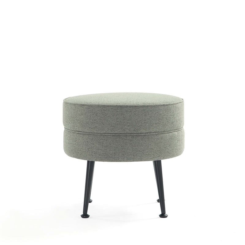 Manhattan Comfort Bailey Ottoman in Sage Green with Solid Wood Base &Black Feet