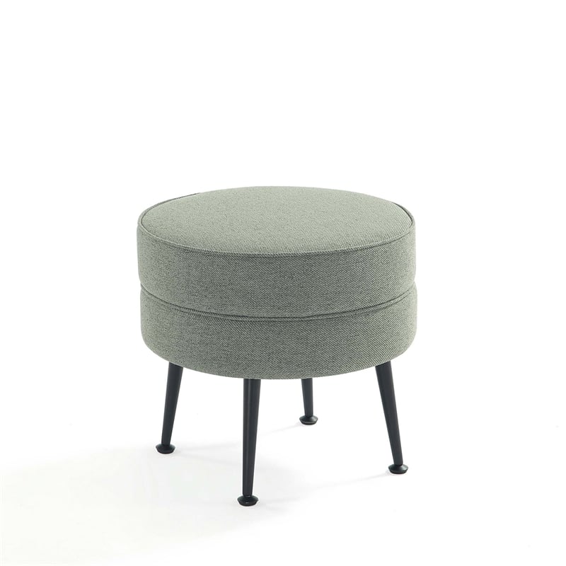Manhattan Comfort Bailey Ottoman in Sage Green with Solid Wood Base &Black Feet