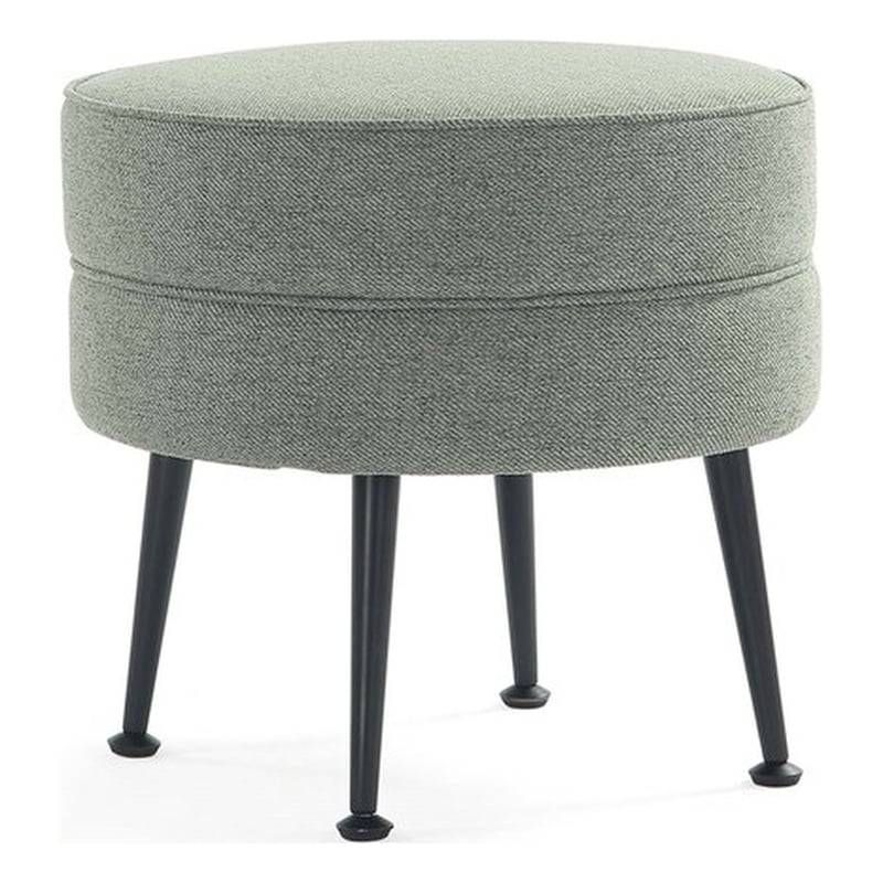 Manhattan Comfort Bailey Ottoman in Sage Green with Solid Wood Base &Black Feet
