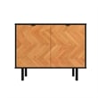 Manhattan Comfort Liam Accent Cabinet from Engineered Wood in Black & Wood