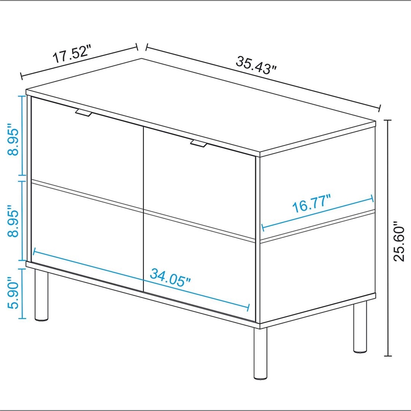 Manhattan Comfort Liam Accent Cabinet from Engineered Wood in Black & Wood