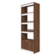 Manhattan Comfort Ratzer Bookcase from Engineered Wood in Brown and White