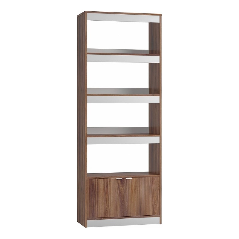 Manhattan Comfort Ratzer Bookcase from Engineered Wood in Brown and White