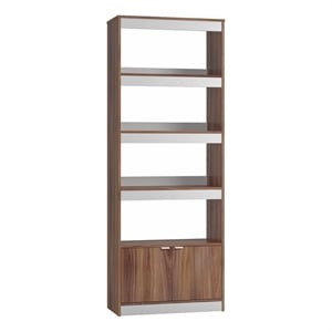 Manhattan Comfort Ratzer Bookcase from Engineered Wood in Brown and White