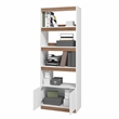 Manhattan Comfort Ratzer Bookcase from Engineered Wood in White and Brown