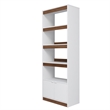 Manhattan Comfort Ratzer Bookcase from Engineered Wood in White and Brown