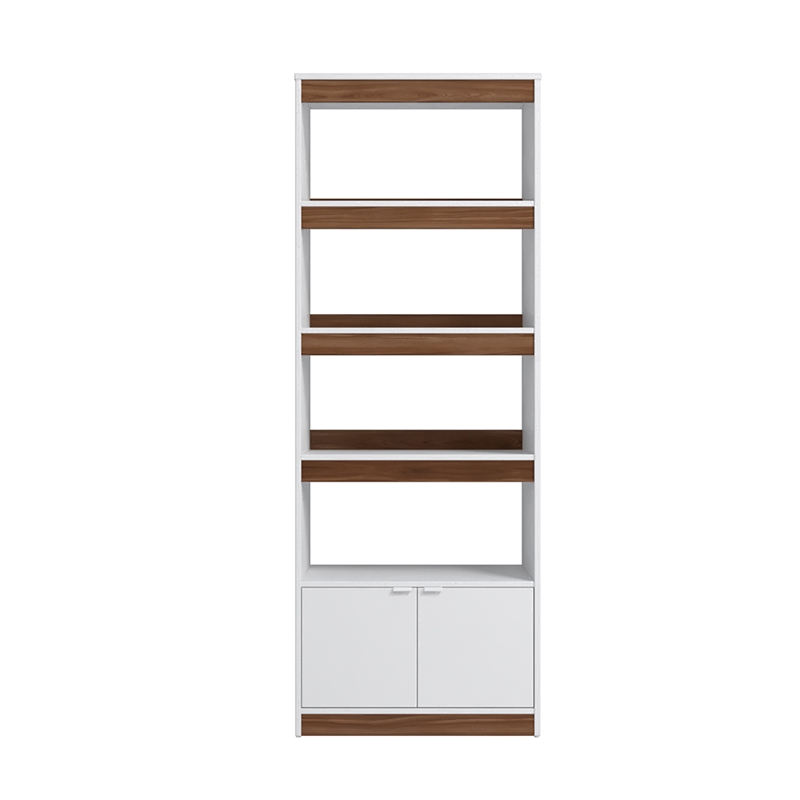 Manhattan Comfort Ratzer Bookcase from Engineered Wood in White and Brown
