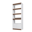 Manhattan Comfort Ratzer Bookcase from Engineered Wood in White and Brown