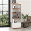 Manhattan Comfort Ratzer Bookcase from Engineered Wood in White and Brown
