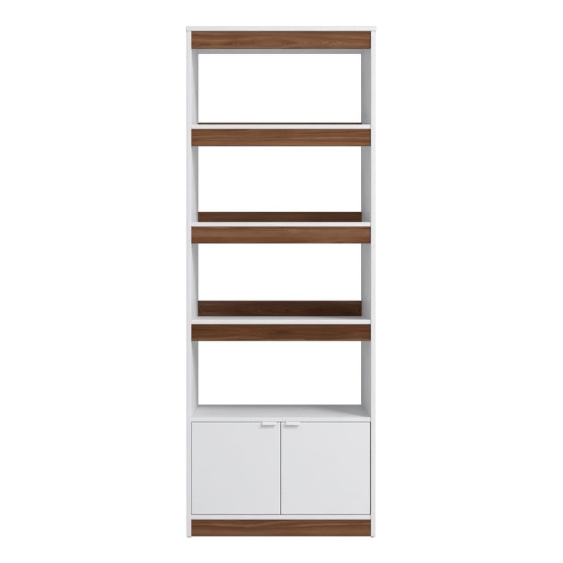 Manhattan Comfort Ratzer Bookcase from Engineered Wood in White and Brown