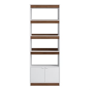 Manhattan Comfort Ratzer Bookcase from Engineered Wood in White and Brown