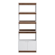 Manhattan Comfort Ratzer Bookcase from Engineered Wood in White and Brown