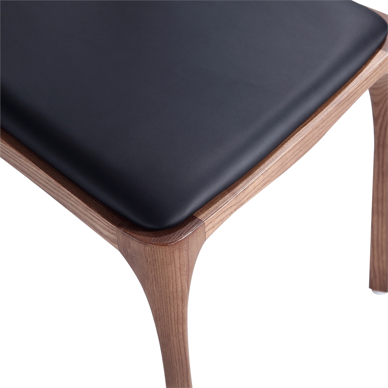 Moderno Stackable Dining Chair from Solid Wood in Walnut and Black- Set of 4