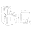 Manhattan Comfort Eda Dining Chair from Solid Wood in Midnight Blue  - Set of 2