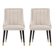 Manhattan Comfort Eda Dining Chair from Solid Wood in Cream - Set of 2