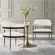 Manhattan Comfort Lia Dining Armchair with Metal Frame in Cream - Set of 2