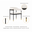 Manhattan Comfort Lia Dining Armchair with Metal Frame in Cream - Set of 2