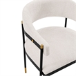 Manhattan Comfort Lia Dining Armchair with Metal Frame in Cream - Set of 2