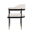Manhattan Comfort Lia Dining Armchair with Metal Frame in Cream - Set of 2