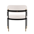 Manhattan Comfort Lia Dining Armchair with Metal Frame in Cream - Set of 2