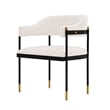 Manhattan Comfort Lia Dining Armchair with Metal Frame in Cream - Set of 2