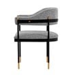 Manhattan Comfort Lia Dining Armchair with Metal Frame in Gray - Set of 2