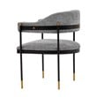 Manhattan Comfort Lia Dining Armchair with Metal Frame in Gray - Set of 2