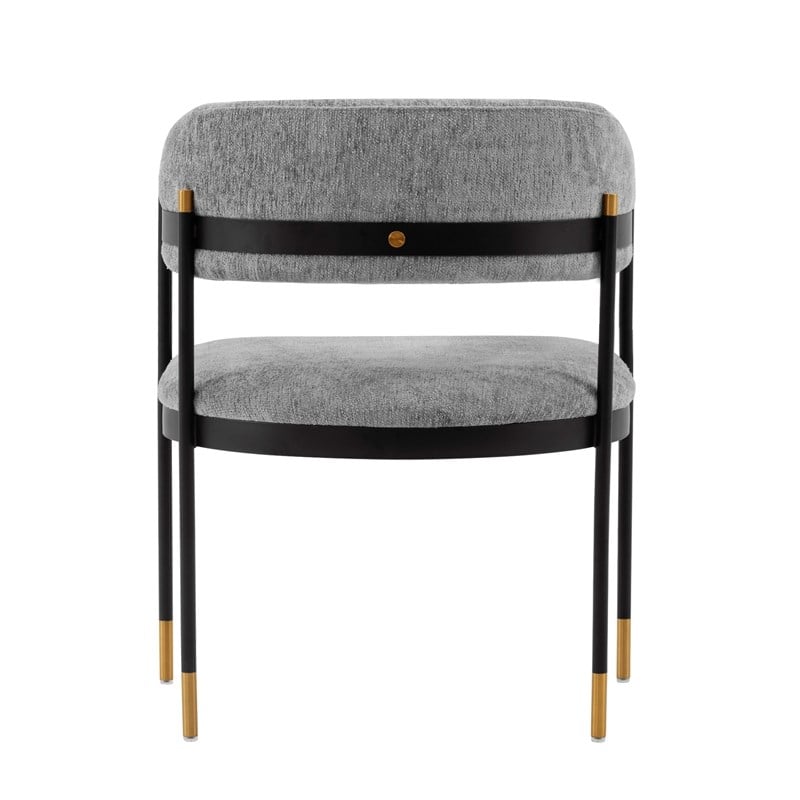 Manhattan Comfort Lia Dining Armchair with Metal Frame in Gray - Set of 2