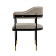 Manhattan Comfort Lia Dining Armchair with Metal Frame in Stone - Set of 2