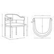 Manhattan Comfort Lia Dining Armchair with Metal Frame in Stone - Set of 2