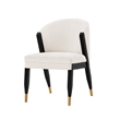 Manhattan Comfort Ola Dining Chair with Solid Wood Frame in Cream - Set of 2