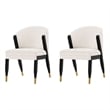 Manhattan Comfort Ola Dining Chair with Solid Wood Frame in Cream - Set of 2