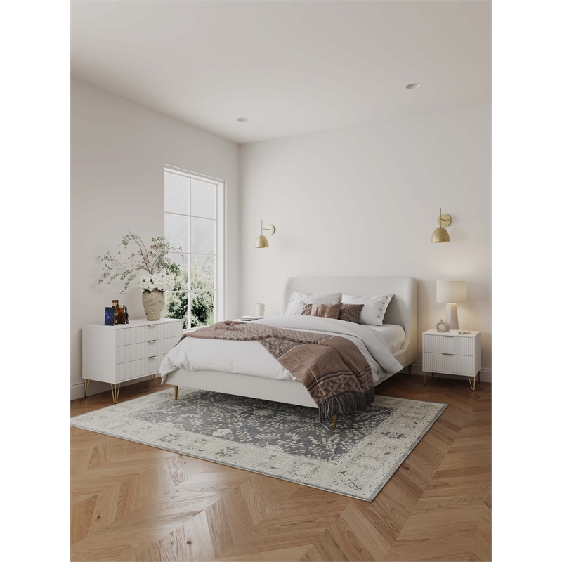 2-Piece DUMBO Standard 3-Drawer Dresser and DUMBO 2.0 Nightstand in White