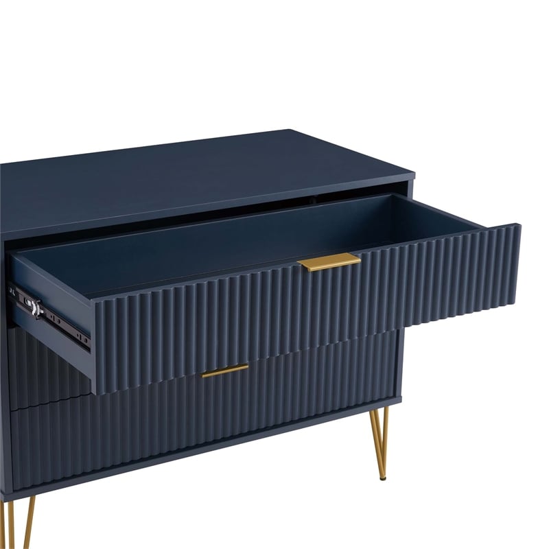 2-Piece DUMBO Standard 3-Drawer Dresser and DUMBO 2.0 Nightstand in Blue