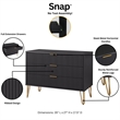 2-Piece DUMBO Standard 3-Drawer Dresser and DUMBO 2.0 Nightstand in Black