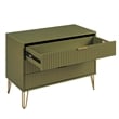 2-Piece DUMBO Standard 3-Drawer Dresser and DUMBO 2.0 Nightstand in Olive Green