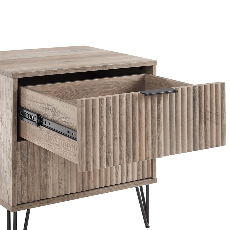 2-Piece DUMBO Standard 3-Drawer Dresser and DUMBO 2.0 Nightstand in Light Grey