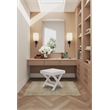 Manhattan Comfort Abigail Single Ottoman Bench with Solid Wood Frame in Cream