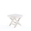 Manhattan Comfort Abigail Single Ottoman Bench with Solid Wood Frame in Cream